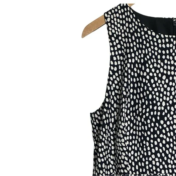 J. Crew NWT Navy White Oncilla Print Cotton Basketweave Sleeveless Sheath Dress - Picture 11 of 12